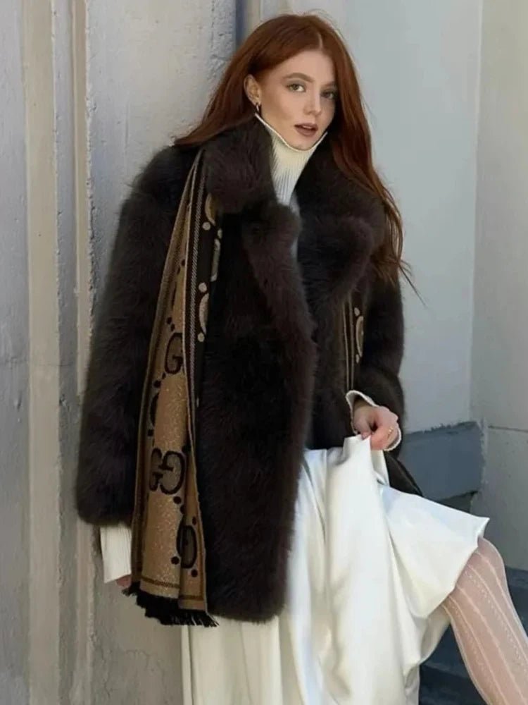 Oversized παλτό Lena από συνθετική γούνα