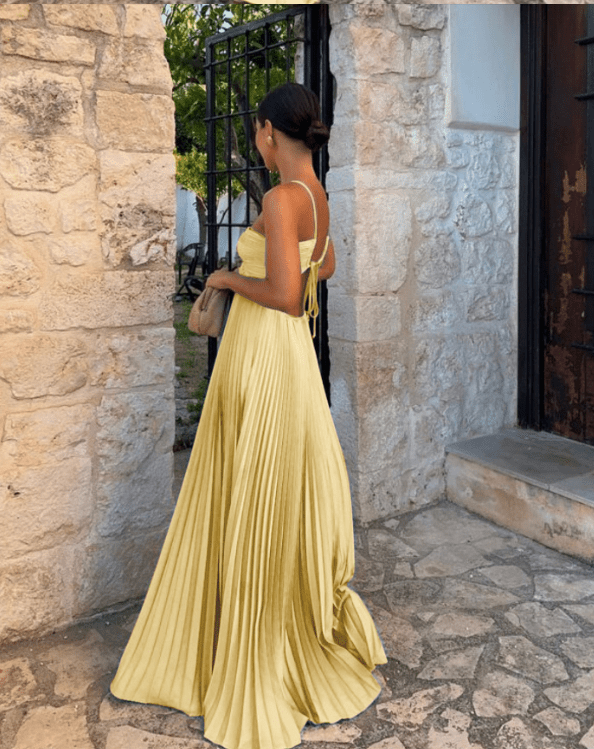 Μάξι φόρεμα Lindsay με ανοίγματα και πιέτες
