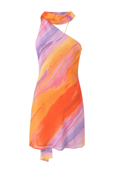 Bianca One-Shoulder Satin Mini Dress