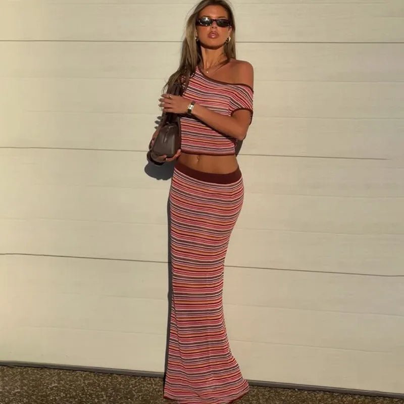 Lyndie Striped Knit Dress Set