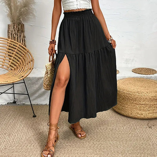 Maia Bohemian Midi Ruffle Skirt