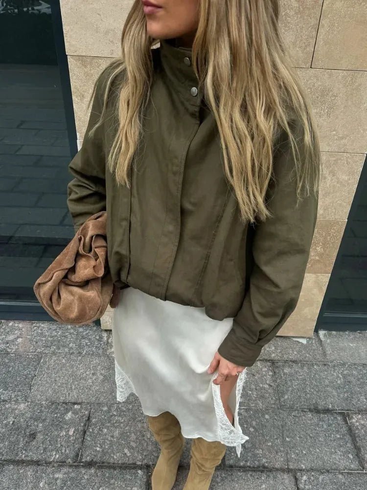 Μαργκό bomber jacket με ζώνη και αγκράφα