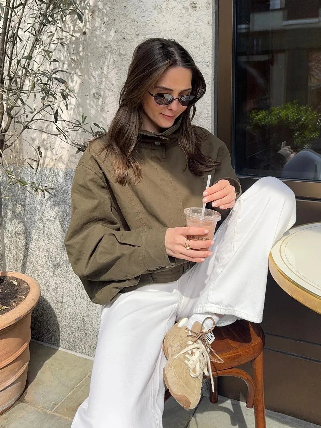 Μαργκό bomber jacket με ζώνη και αγκράφα