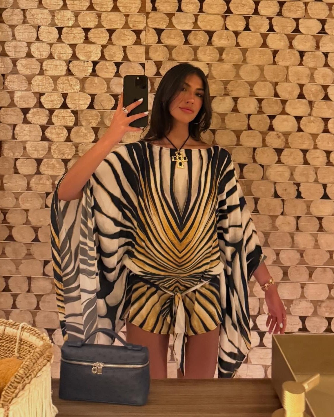 Φόρεμα καφτάνι Margot με μοτίβο ζέβρας