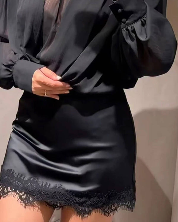 Marian High Waist Lace Mini Skirt