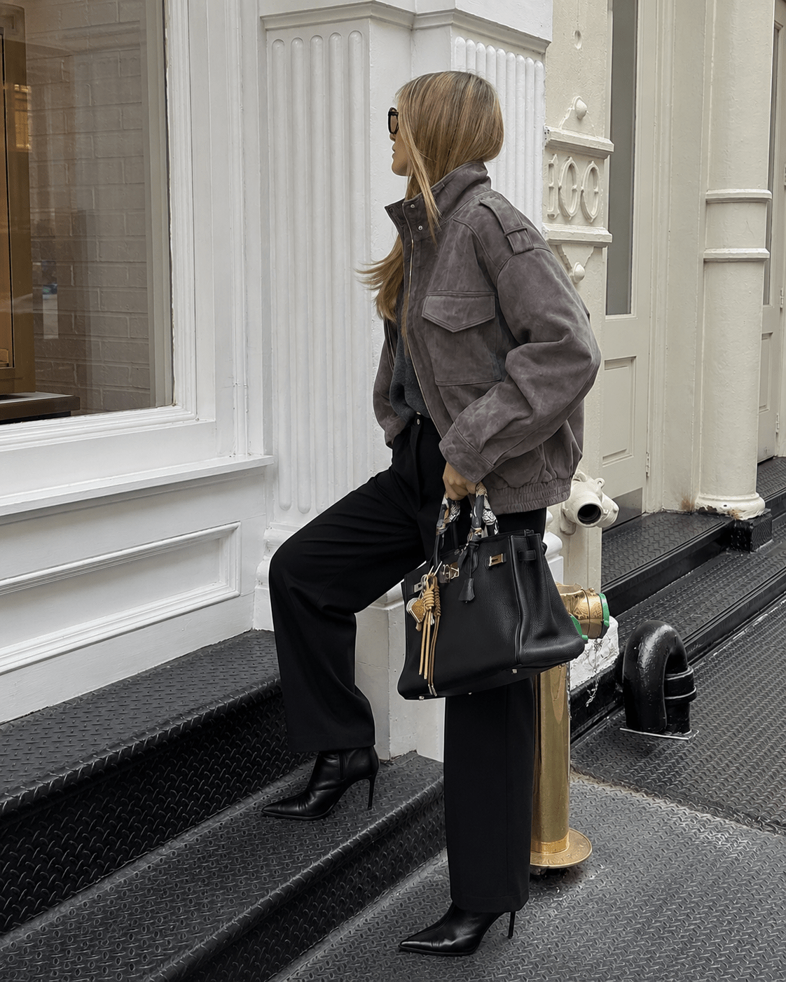 Σουέτ τζάκετ Marianne με ψηλό λαιμό και τσέπες