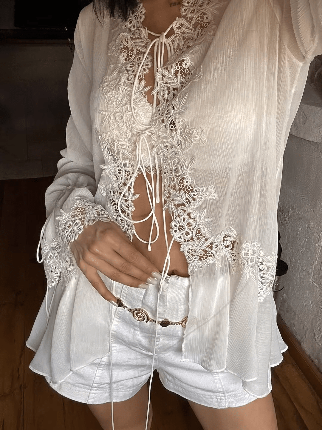 Marin Hollowed Out Cardigan
