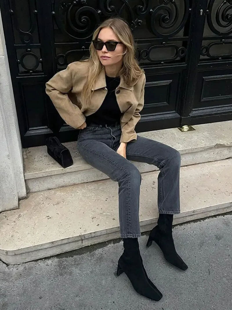 Μπουφάν Marissa από συνθετικό σουέτ