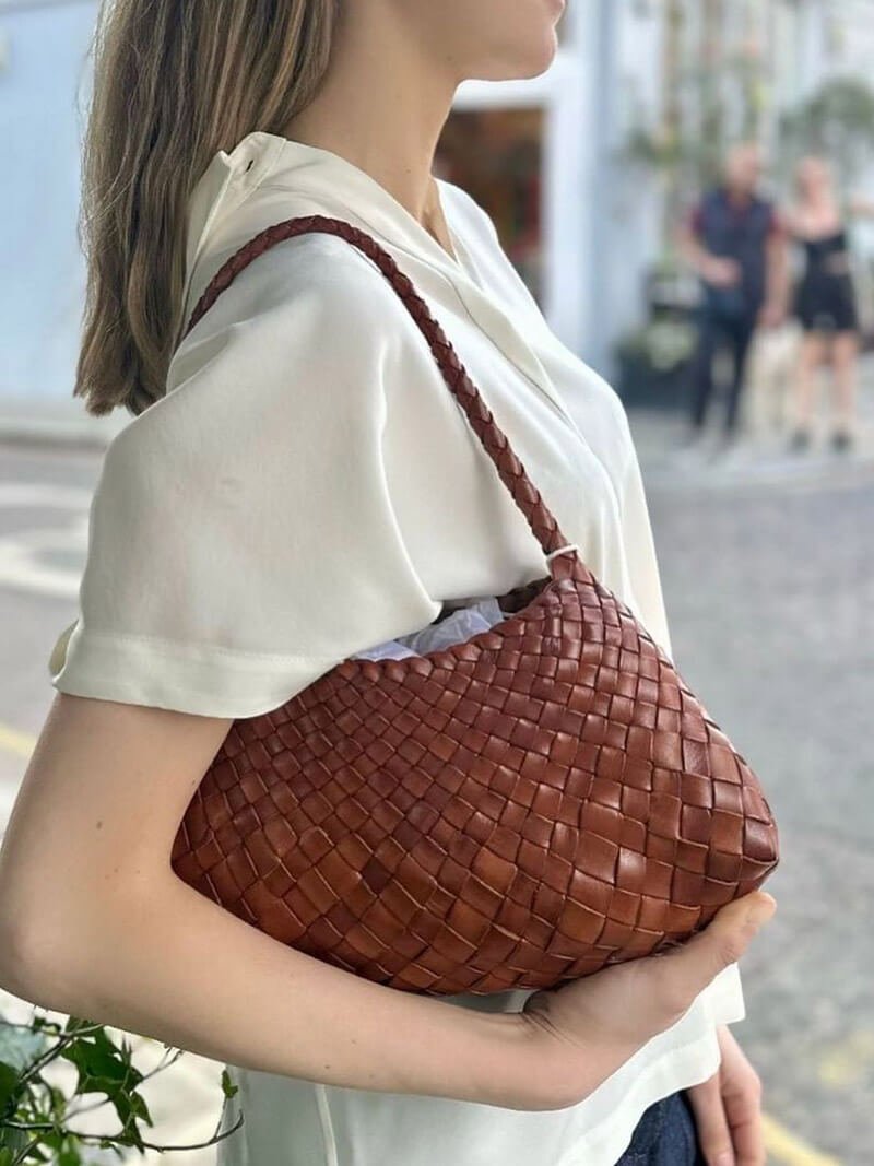 Μικρή πλεκτή τσάντα από vegan δέρμα Marissa