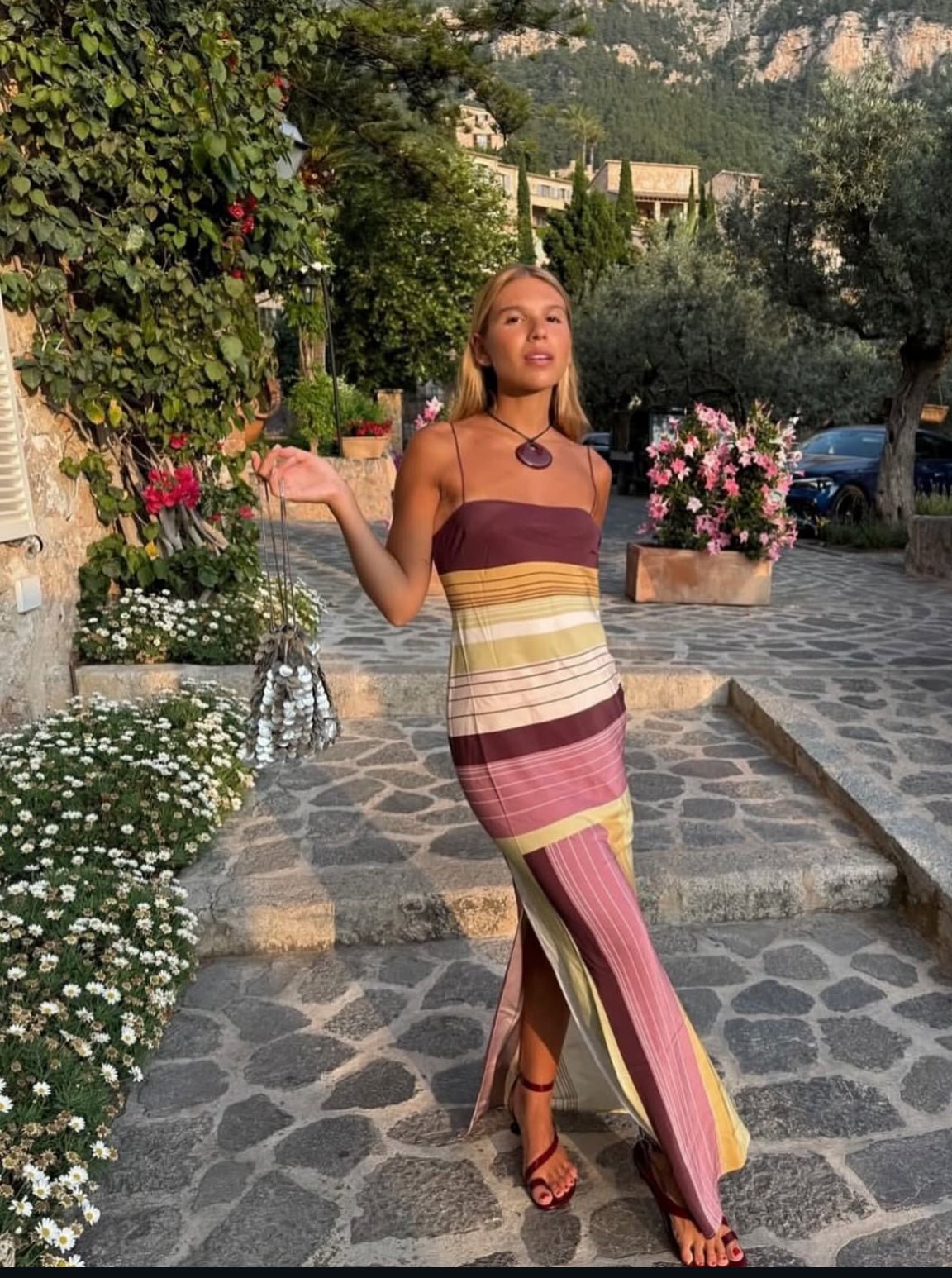 Martha Striped Knit Midi Dress