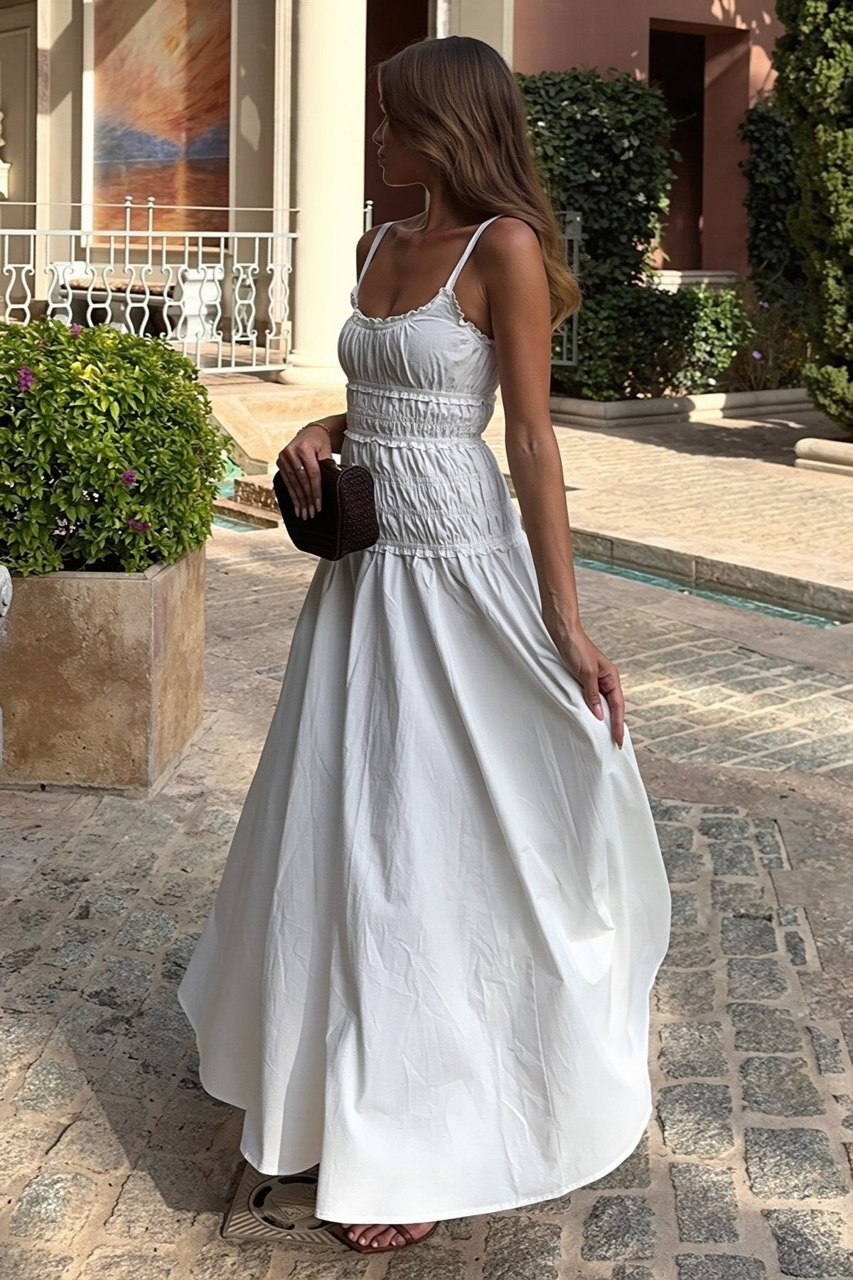 Mary Square Neck Bodycon Maxi Dress
