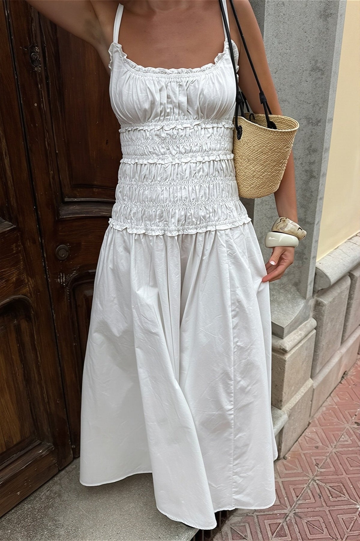 Mary Square Neck Bodycon Maxi Dress