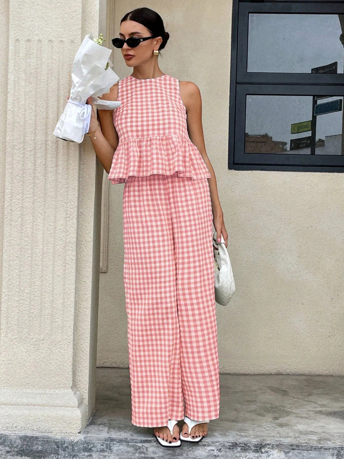 Mei Lattice Ruffled Two-Piece Set