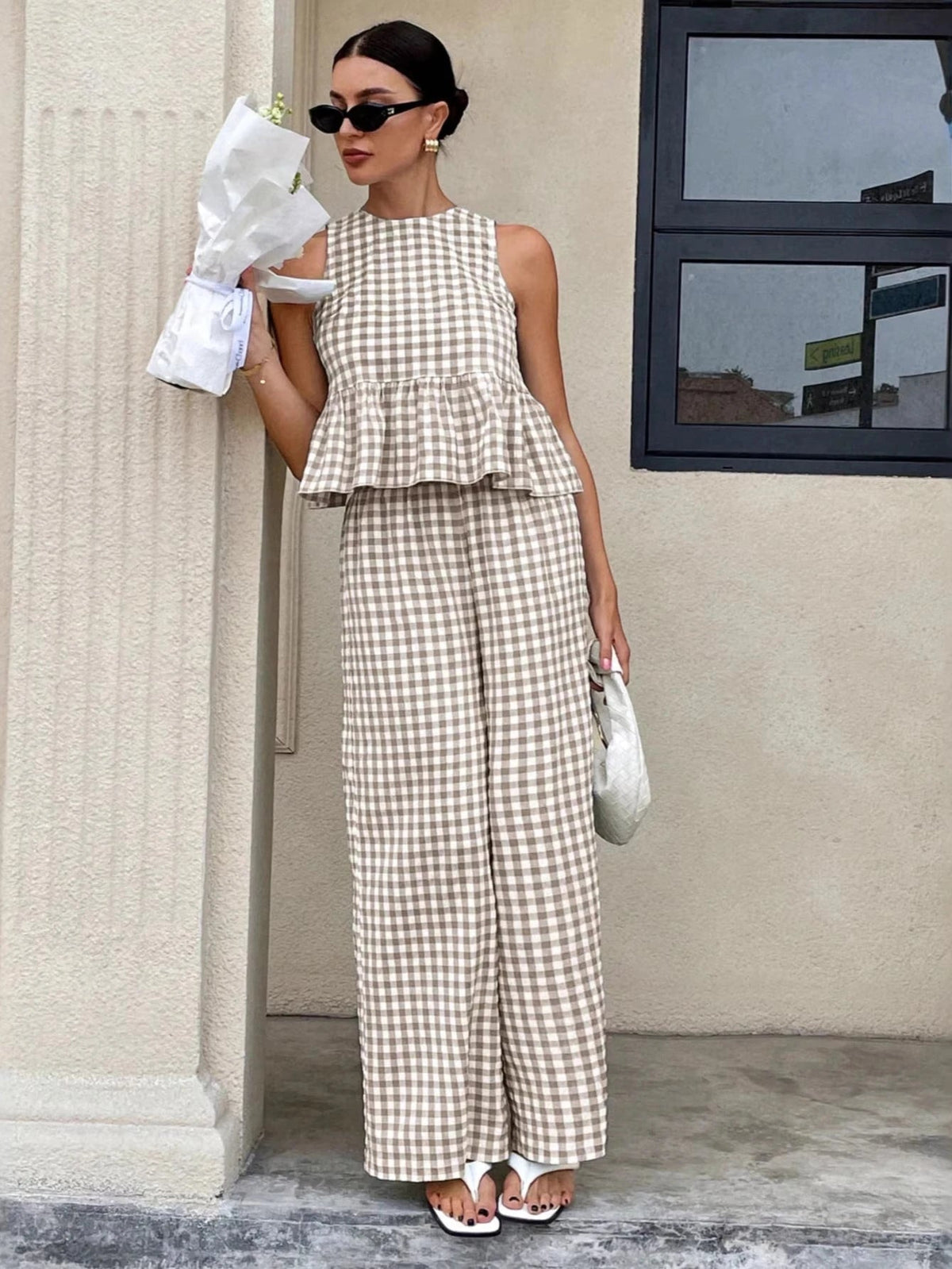 Mei Lattice Ruffled Two-Piece Set