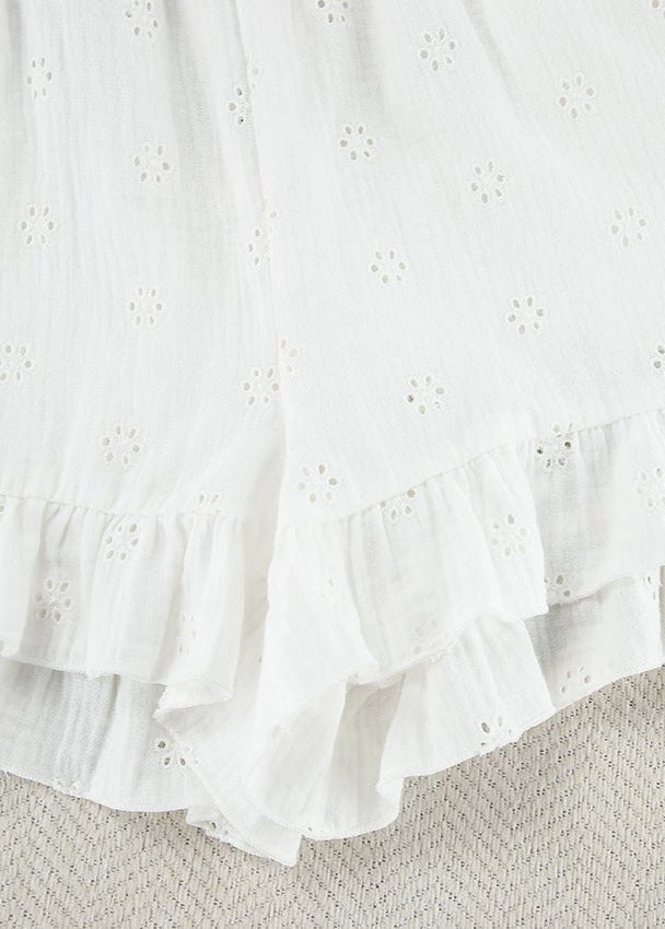 Melanie Eyelet Ruffle Shorts Set