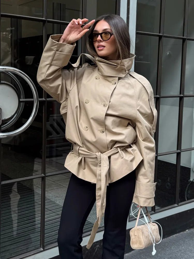Κοντή καμπαρντίνα Melanie με όρθιο γιακά