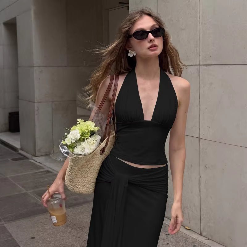 Σετ φούστας δύο τεμαχίων Melissa με δέσιμο στον λαιμό