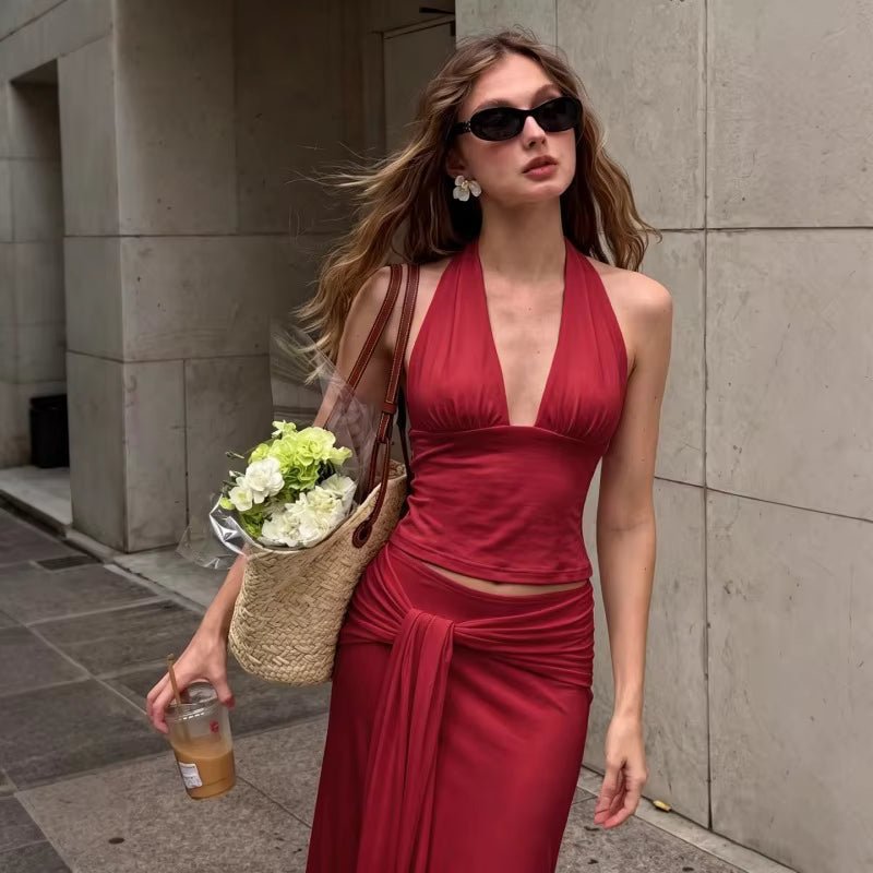 Σετ φούστας δύο τεμαχίων Melissa με δέσιμο στον λαιμό