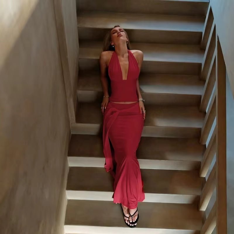 Σετ φούστας δύο τεμαχίων Melissa με δέσιμο στον λαιμό