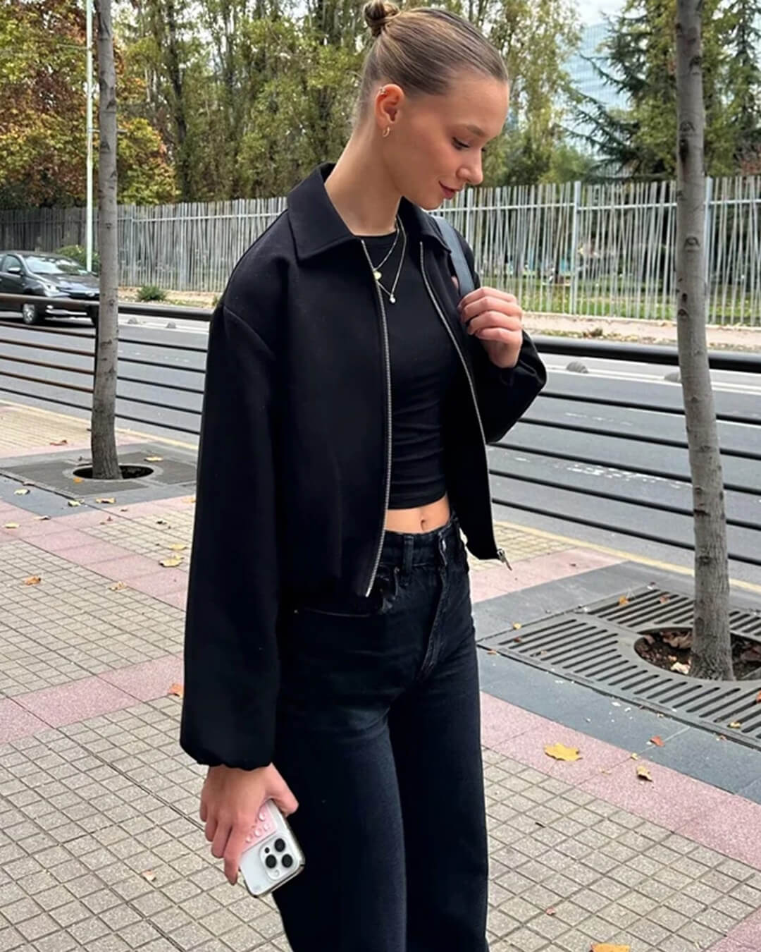 Μπόμπερ τζάκετ Midori με φουσκωτά μανίκια