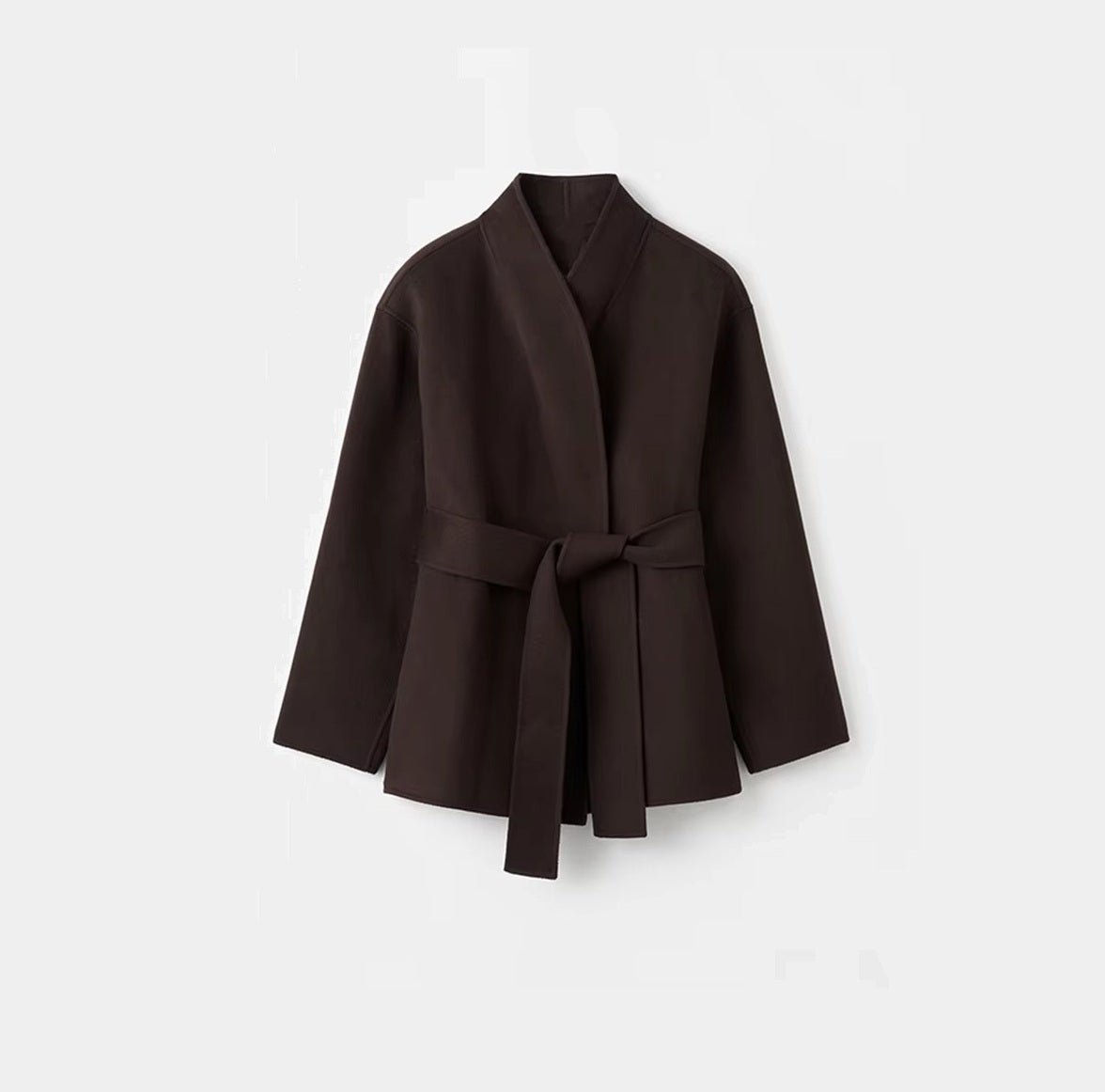 Oversized παλτό Monica με ζώνη και σχέδιο wrap