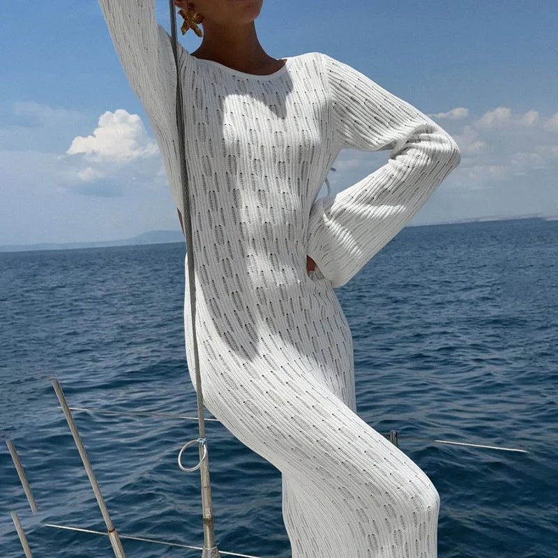 Πλεκτό φόρεμα Natalie με ακάλυπτη πλάτη