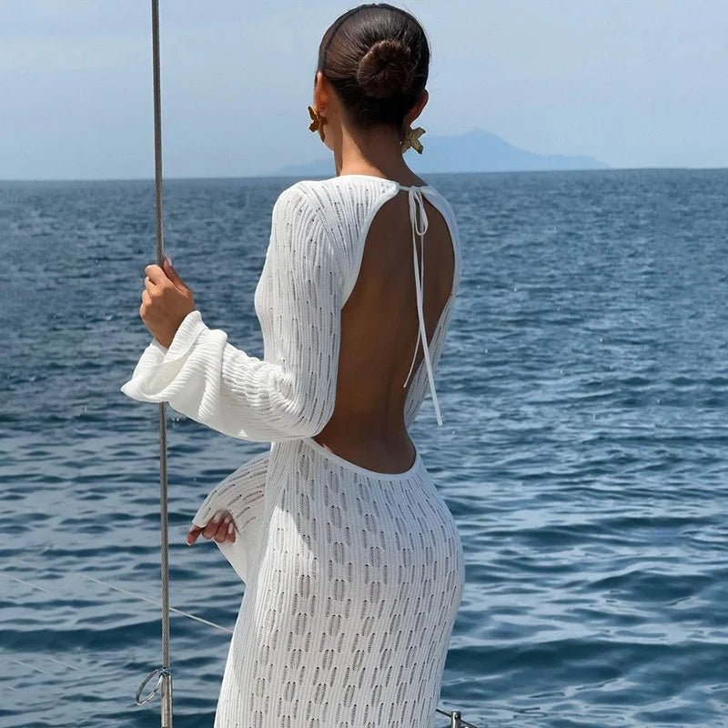 Πλεκτό φόρεμα Natalie με ακάλυπτη πλάτη