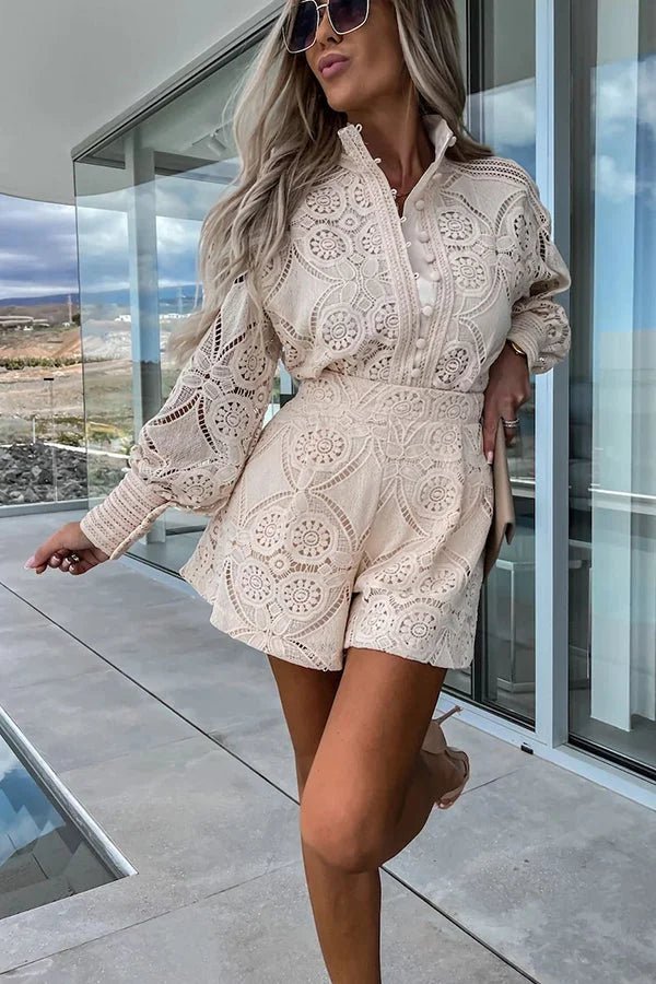Σετ Natalie με κεντημένη δαντέλα σε ασορτί κομμάτια