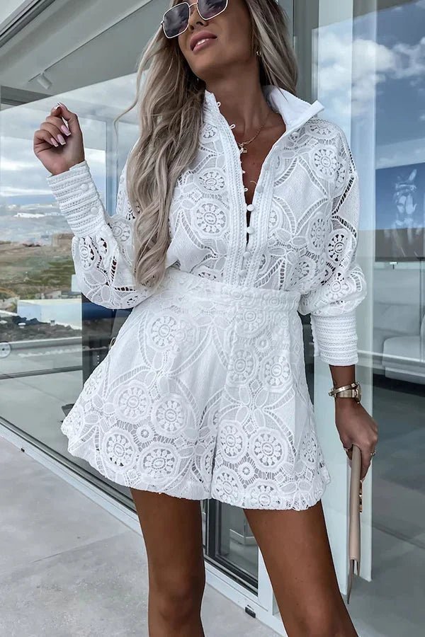 Σετ Natalie με κεντημένη δαντέλα σε ασορτί κομμάτια