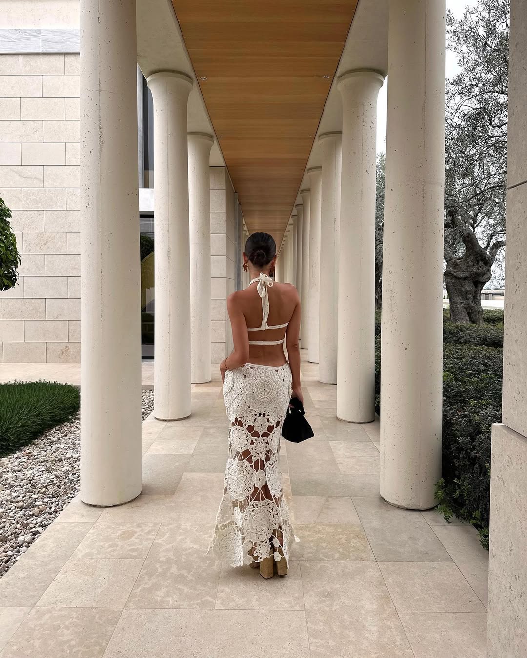 Natasha Sheer Crochet Maxi Dress