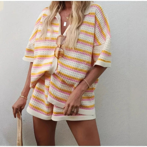 Neva Striped Knit Two-Piece Set