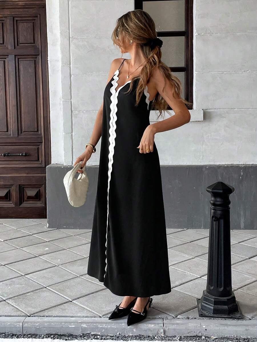 Μάξι φόρεμα με αντίθεση Nina
