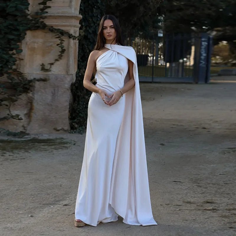 Σατέν φόρεμα halter με ανοιχτή πλάτη Noor