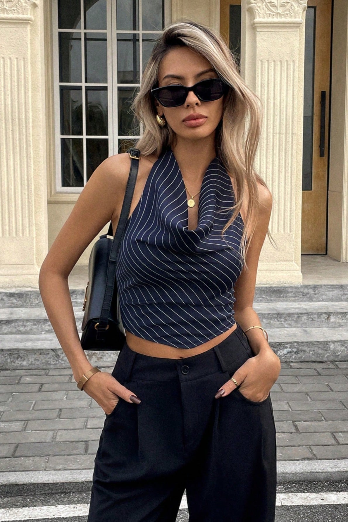 Τοπ Olive με ντραπέ και λαιμόκοψη halter