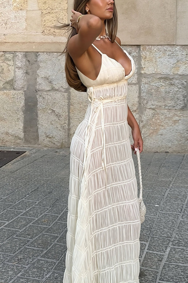 Πλεκτό ριμπ μάξι φόρεμα Olivia