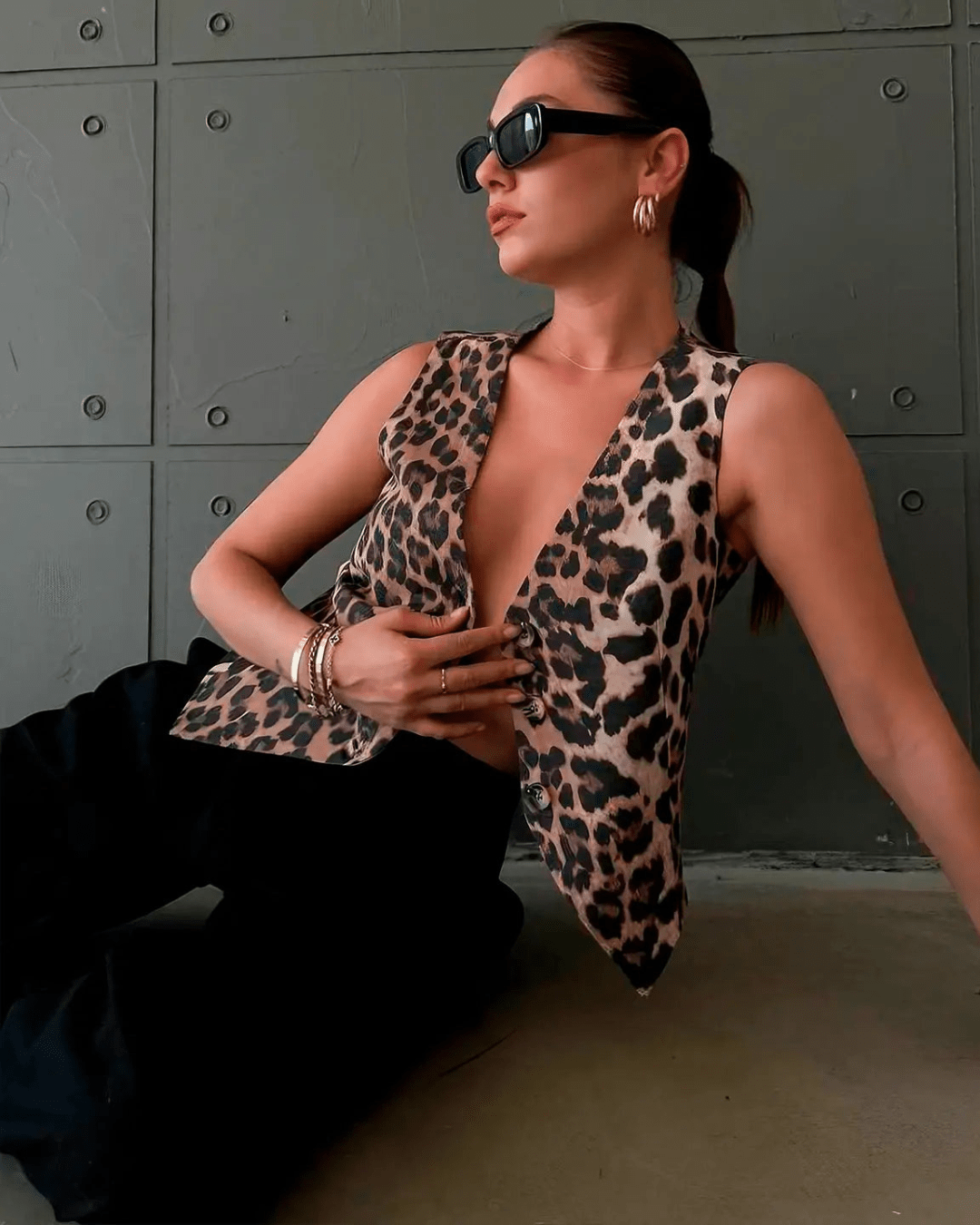 Bianca Leopard Print Vest