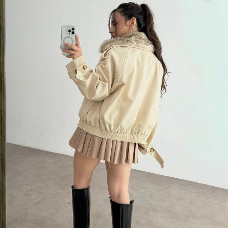 Oversized παλτό από βελούδινο ύφασμα
