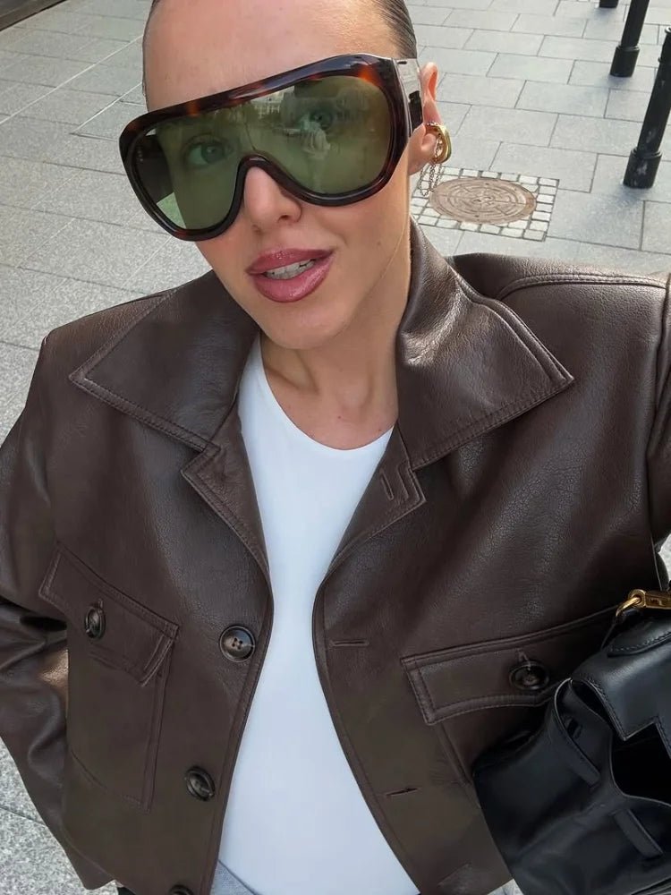 Κοντό μπουφάν από συνθετικό δέρμα Rachelle