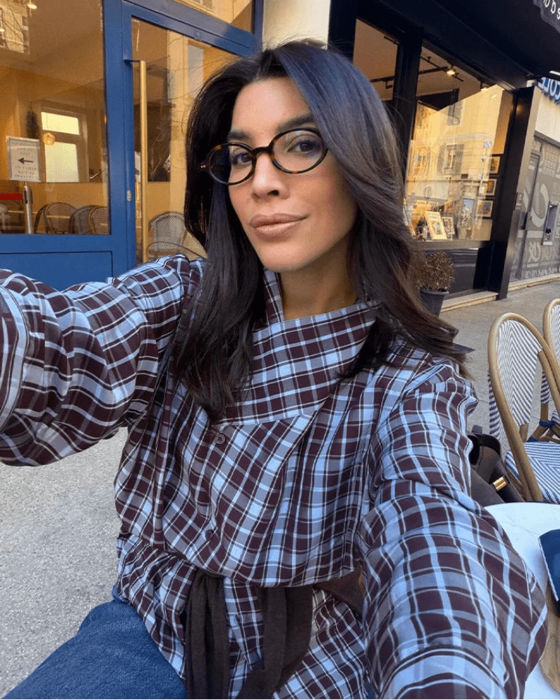 Καρό κρουαζέ πουκάμισο Rebecca από ποπλίνα