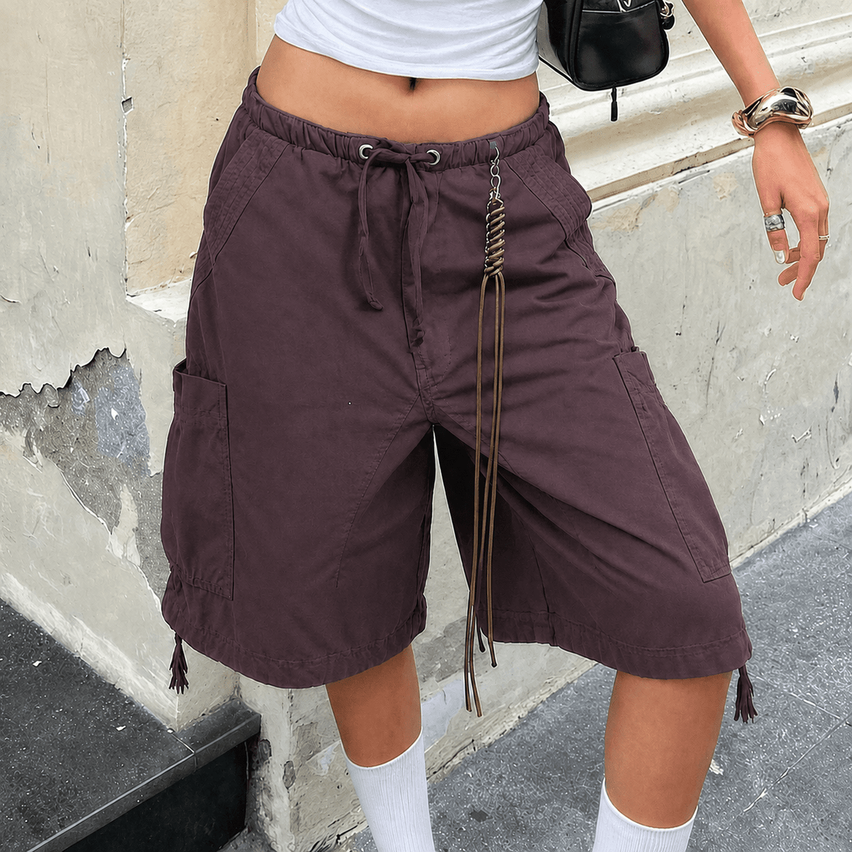 Φαρδύ cargo τζιν σορτς Riley
