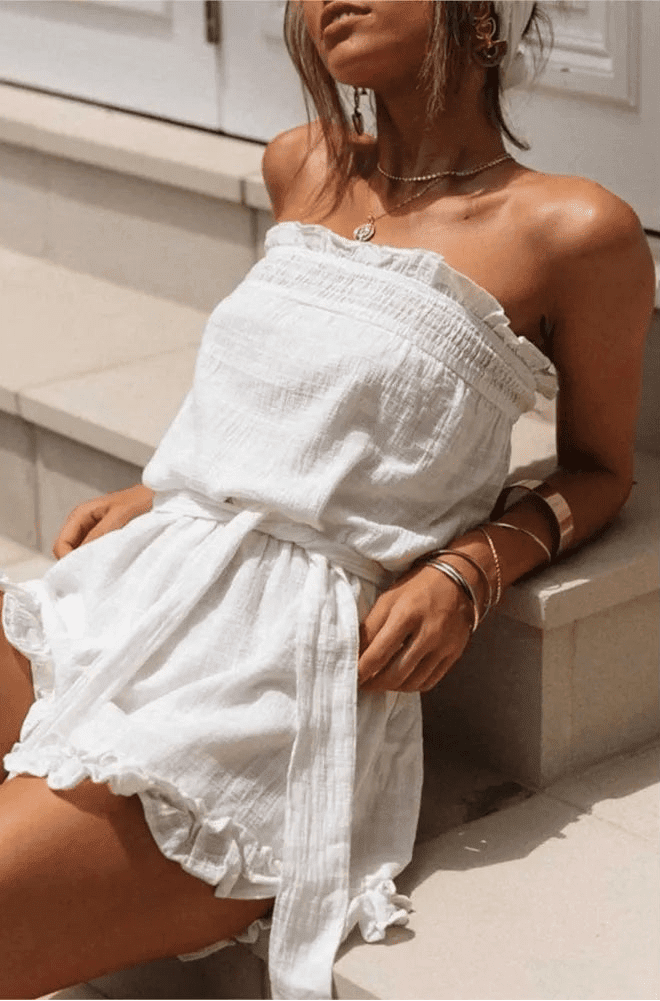 Ολόσωμη φόρμα Romina με τοπ χωρίς τιράντες και ζώνη