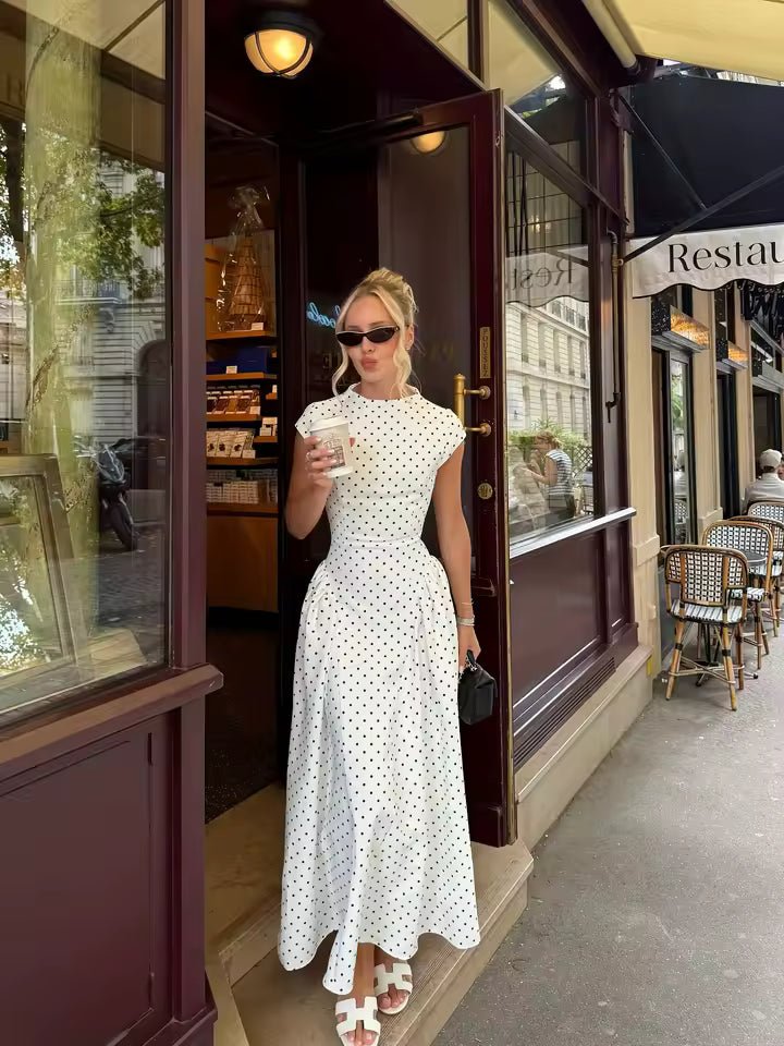 Bianca Flare Maxi Dress with Cap Sleeves