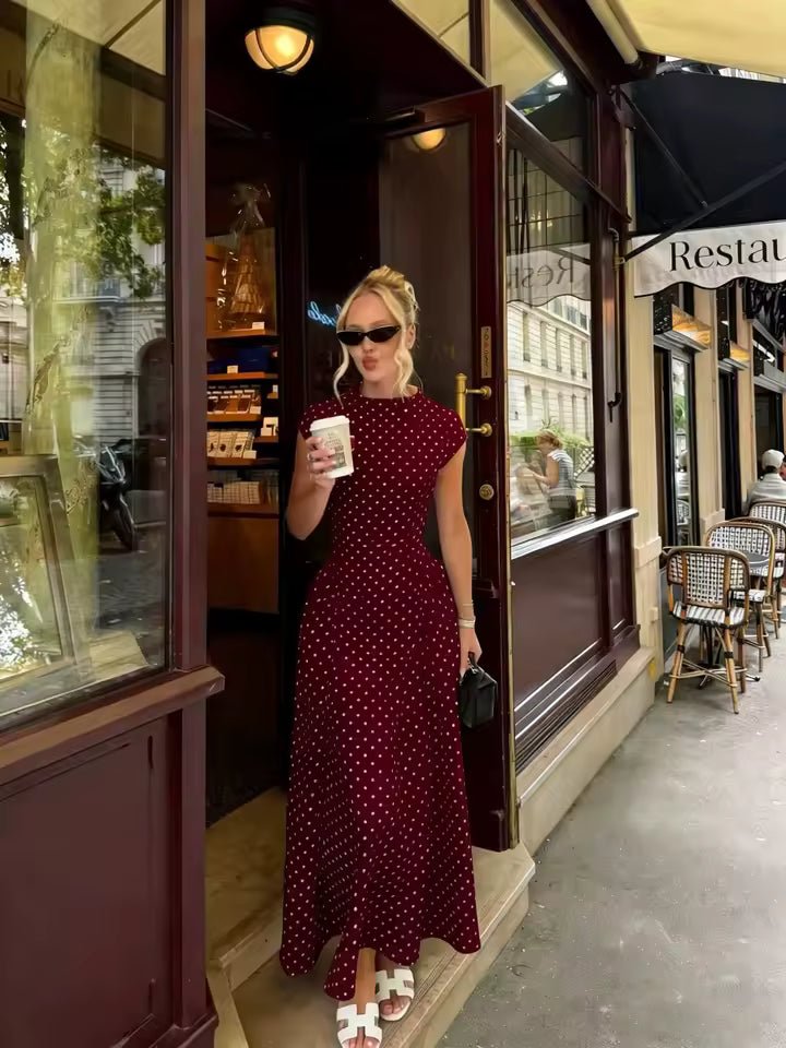 Bianca Flare Maxi Dress with Cap Sleeves