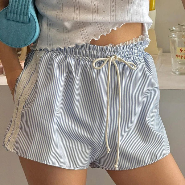 Ruby Striped Drawstring Shorts