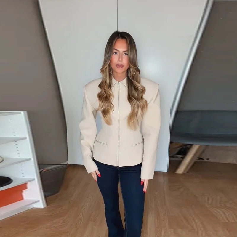 Sabine Zip Up Fitted Jacket