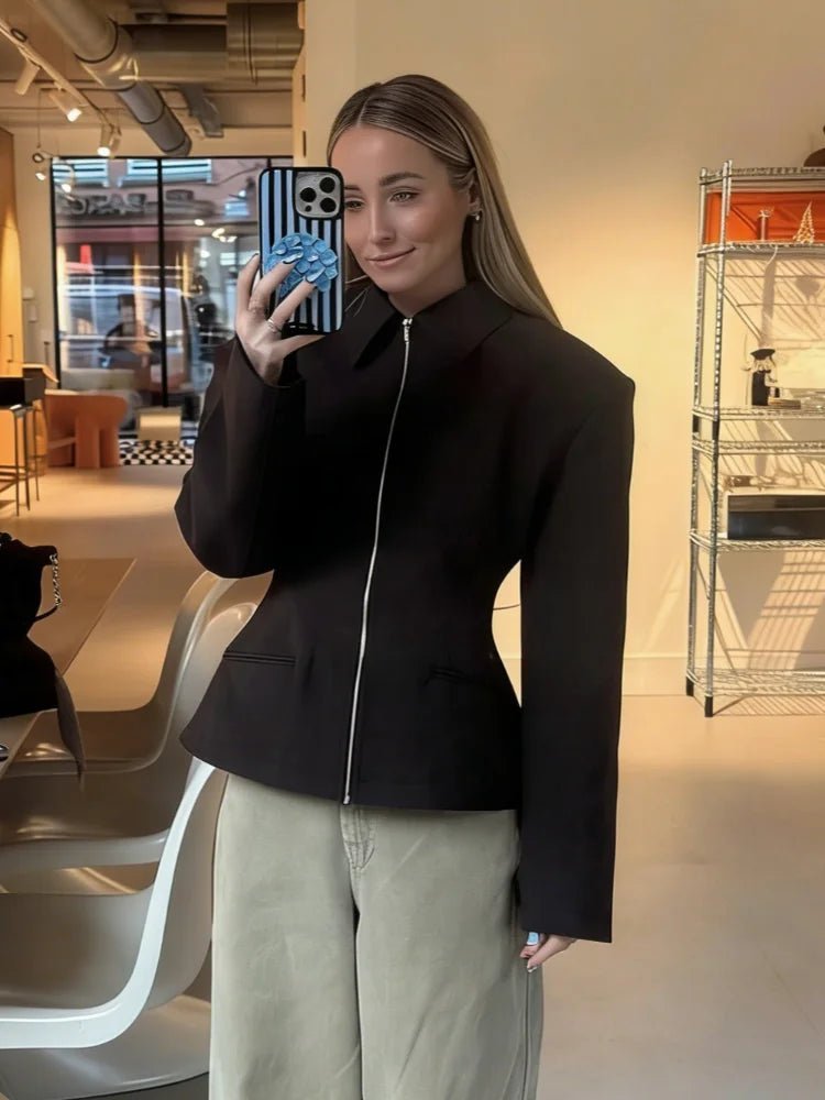 Sabine Zip Up Fitted Jacket
