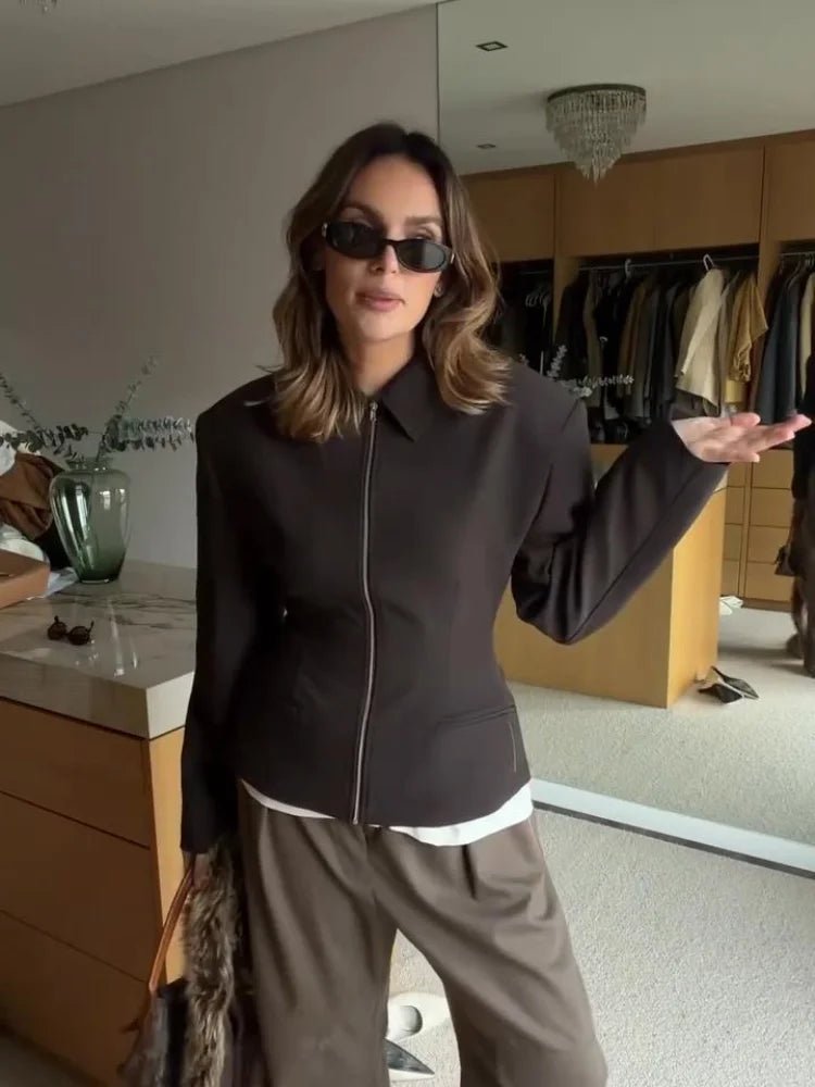 Sabine Zip Up Fitted Jacket