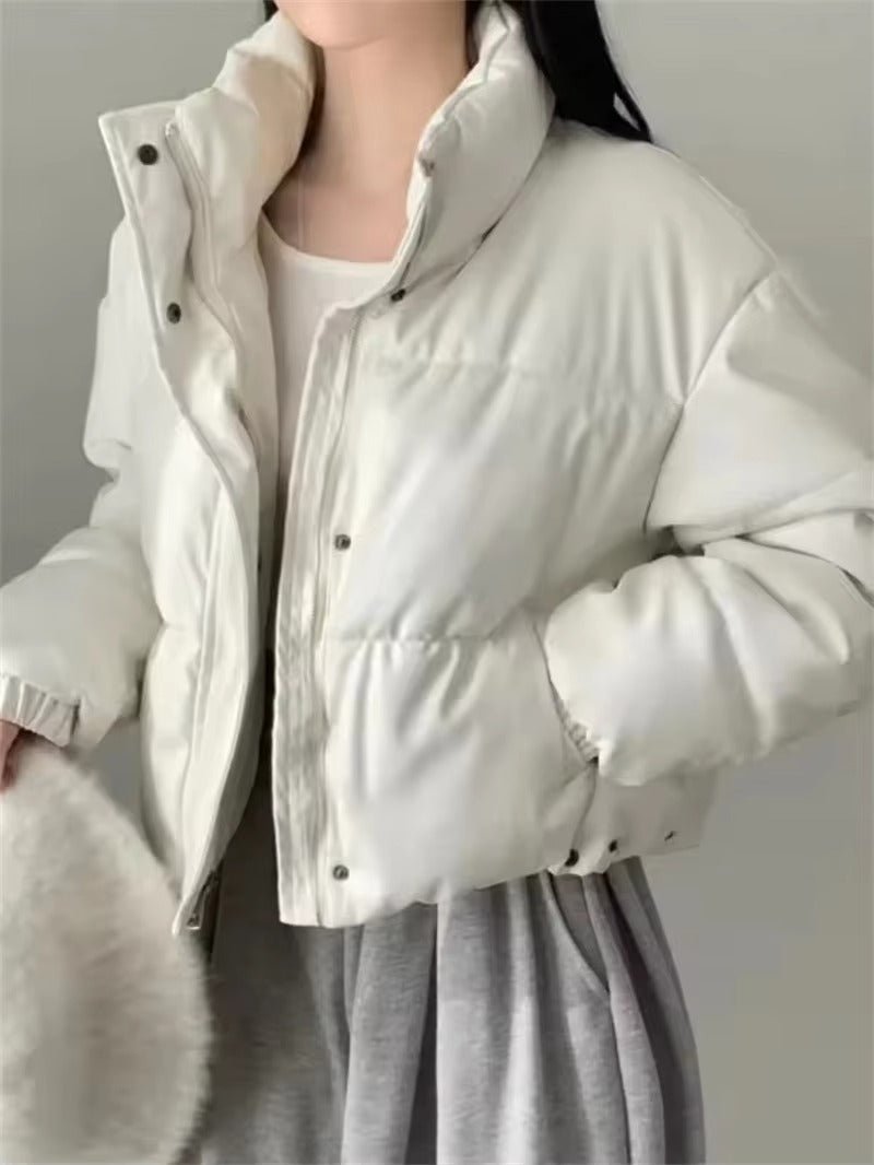 Μπουφάν puffer Samantha από συνθετικό δέρμα