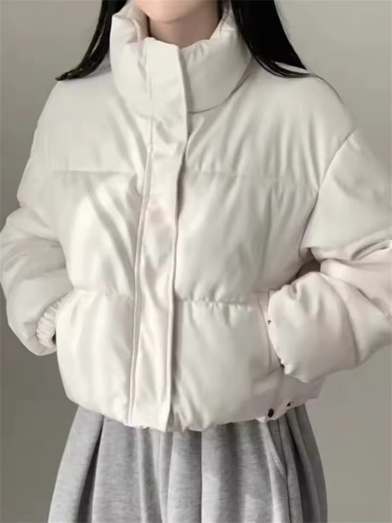 Μπουφάν puffer Samantha από συνθετικό δέρμα