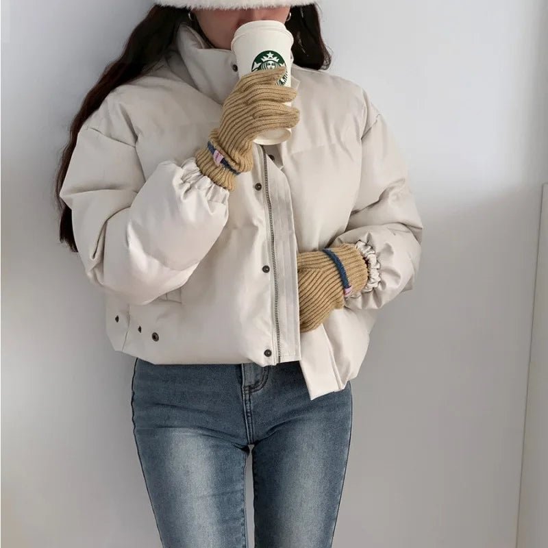 Μπουφάν puffer Samantha από συνθετικό δέρμα